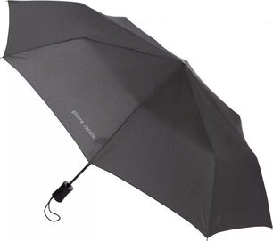 Parapluie de poche Pierre Cardin noir poignée droite - couleur Noir