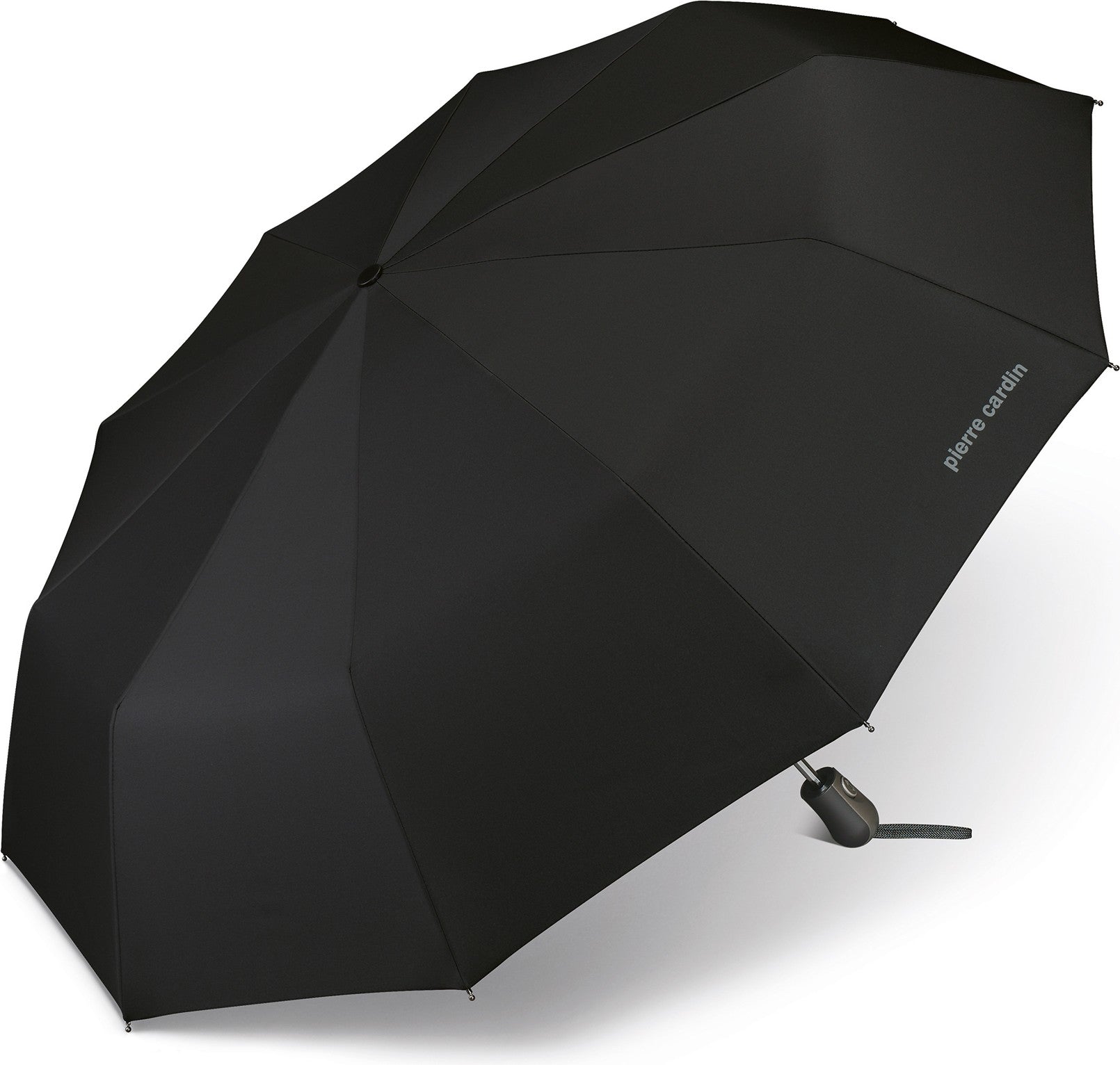 Parapluie de poche Pierre Cardin noir poignée droite - couleur Noir