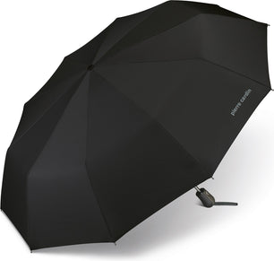 Parapluie de poche Pierre Cardin noir poignée droite - couleur Noir