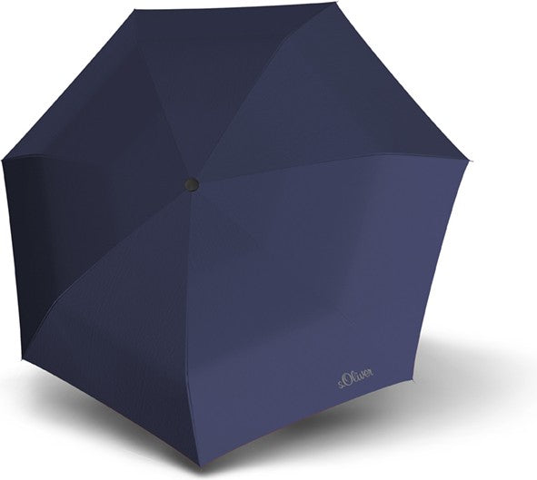 Parapluie de poche S.Oliver marine uni poignée ronde - couleur Marine