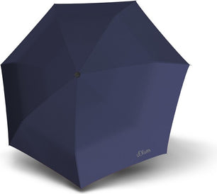 Parapluie de poche S.Oliver marine uni poignée ronde - couleur Marine