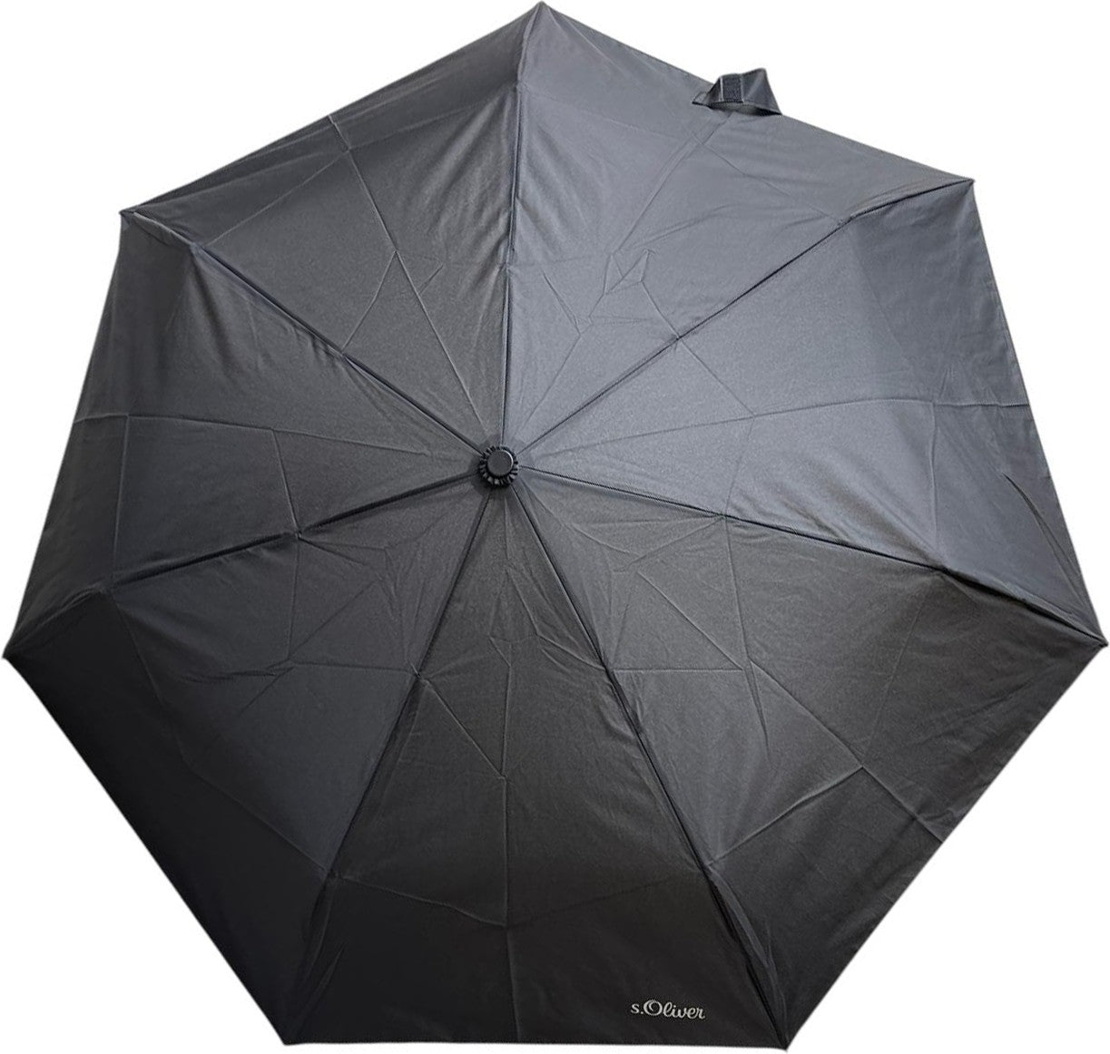 Parapluie de poche S.Oliver noir poignée ronde - couleur Noir