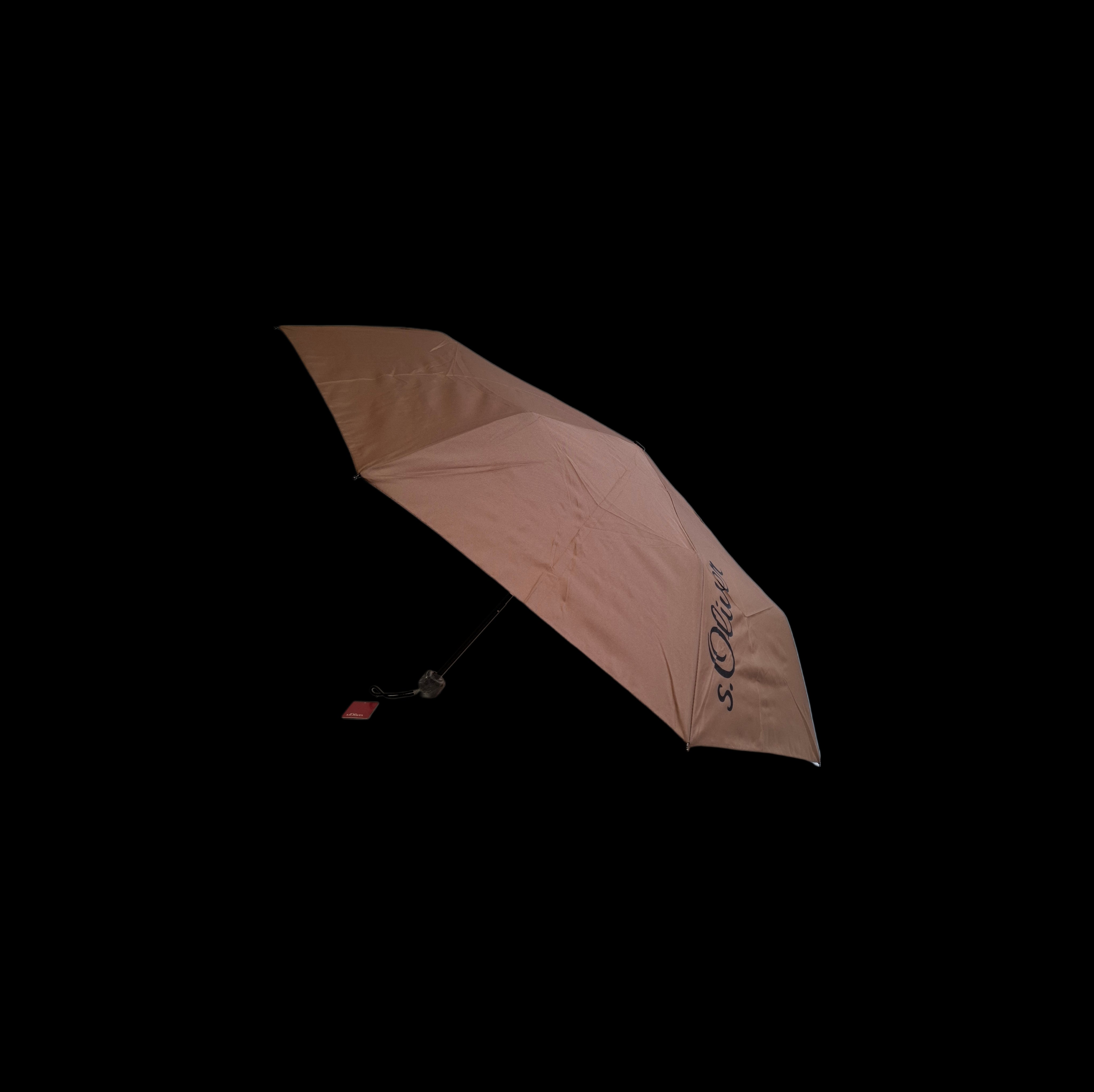 Parapluie de poche S.Oliver uni poignée ronde - couleur Noir