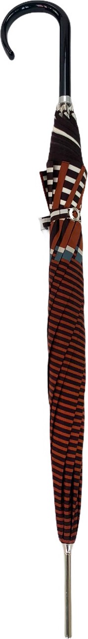 Parapluie long carbonsteel AC HR Letizia ligné - couleur Marron