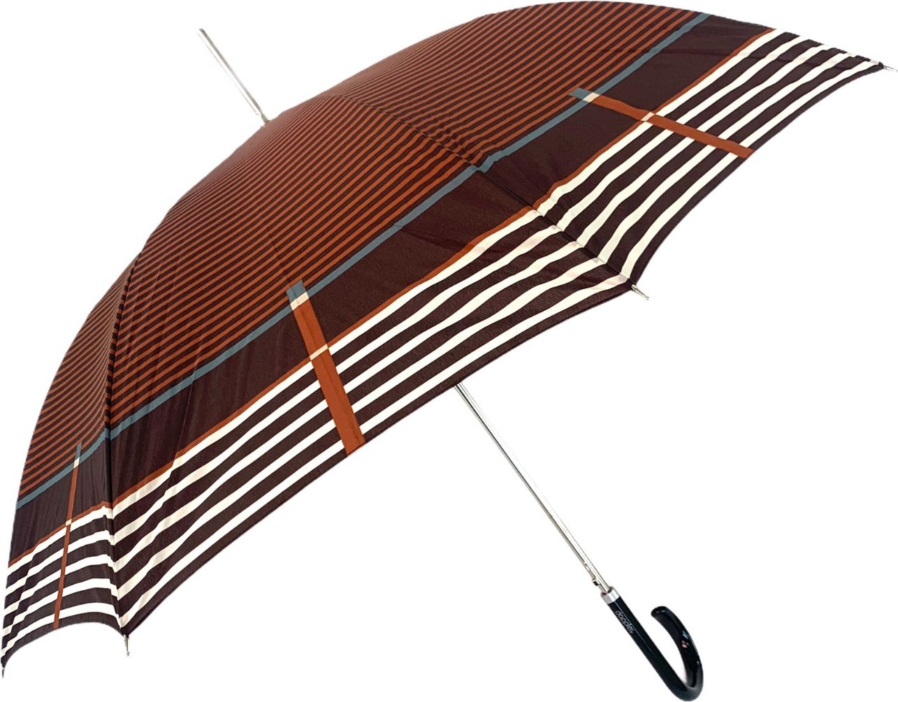 Parapluie long carbonsteel AC HR Letizia ligné - couleur Marron