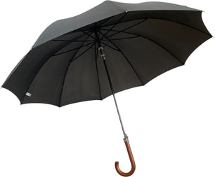 M&P - Parapluie long, canne bois avec étui - noir