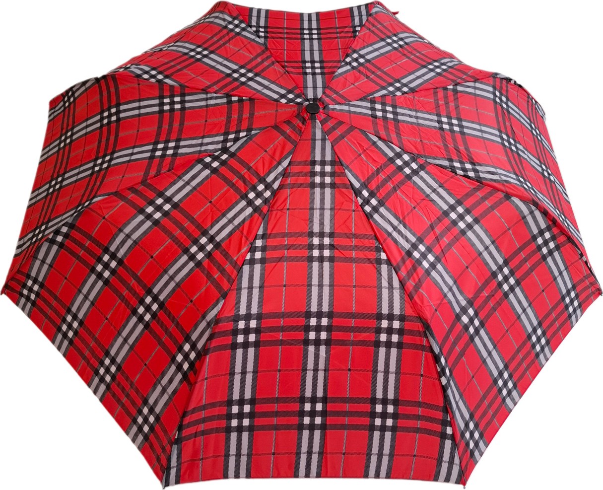 Parfi lance sa collection de parapluie moyen nommée Kapria - couleur Tartanrouge