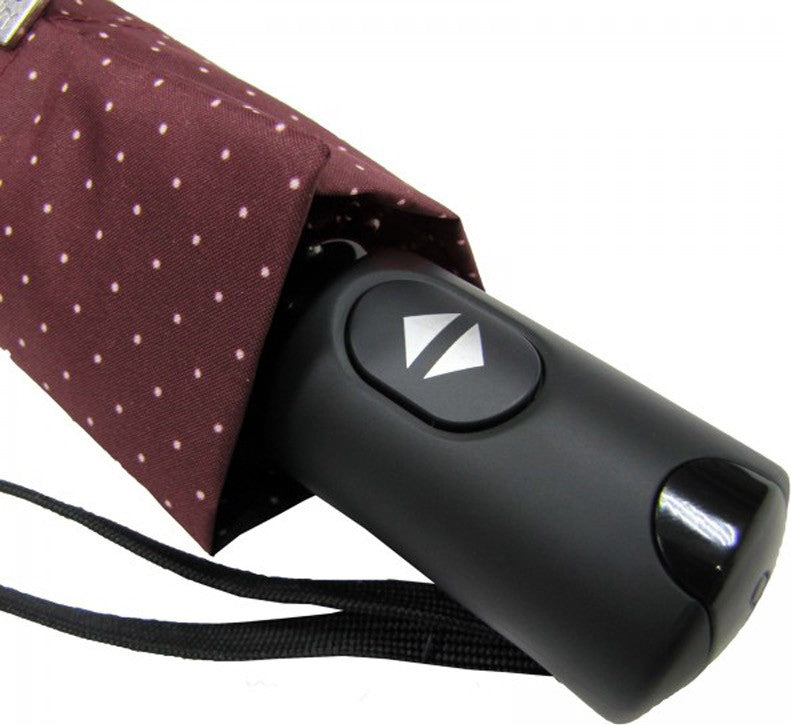 Petit parapluie carbonsteel uni avec petis pois blanc - couleur Bordeaux
