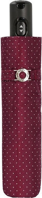 Petit parapluie carbonsteel uni avec petis pois blanc - couleur Bordeaux