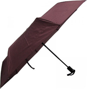 Petit parapluie carbonsteel uni avec petis pois blanc - couleur Bordeaux