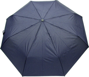 Petit parapluie carbonsteel uni avec petis pois blanc - couleur Marine