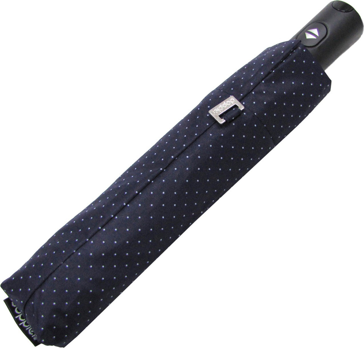 Petit parapluie carbonsteel uni avec petis pois blanc - couleur Marine