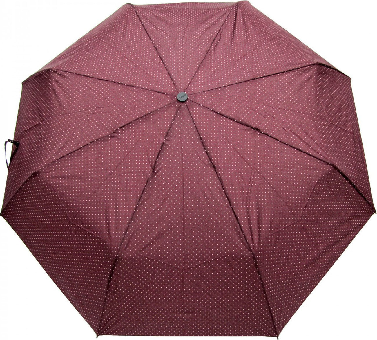 Petit parapluie carbonsteel uni avec petis pois blanc - couleur Bordeaux