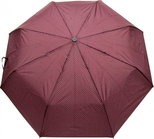 Petit parapluie carbonsteel uni avec petis pois blanc - couleur Bordeaux