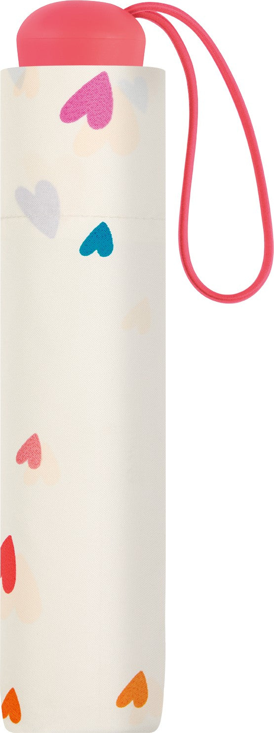 Petit parapluie enfant avec cœurs et canne - couleur Blanc