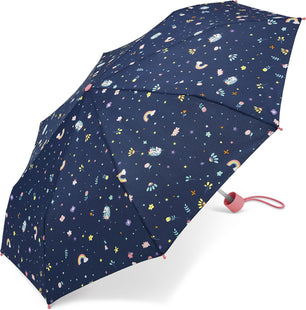 Petit parapluie enfant avec licorne et canne - couleur Marine
