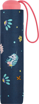Petit parapluie enfant avec licorne et canne - couleur Marine
