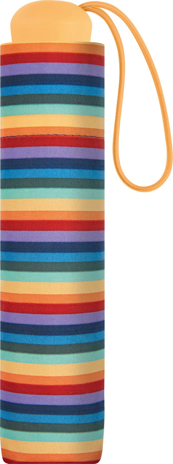 Petit parapluie enfant rayé multicolore avec canne - couleur Multicouleur