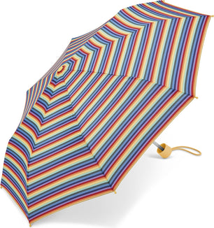 Petit parapluie enfant rayé multicolore avec canne - couleur Multicouleur