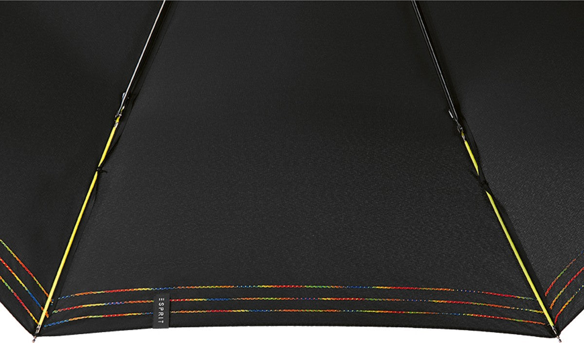 Petit parapluie rainbow pop noir avec fines lignes mult - couleur Noir