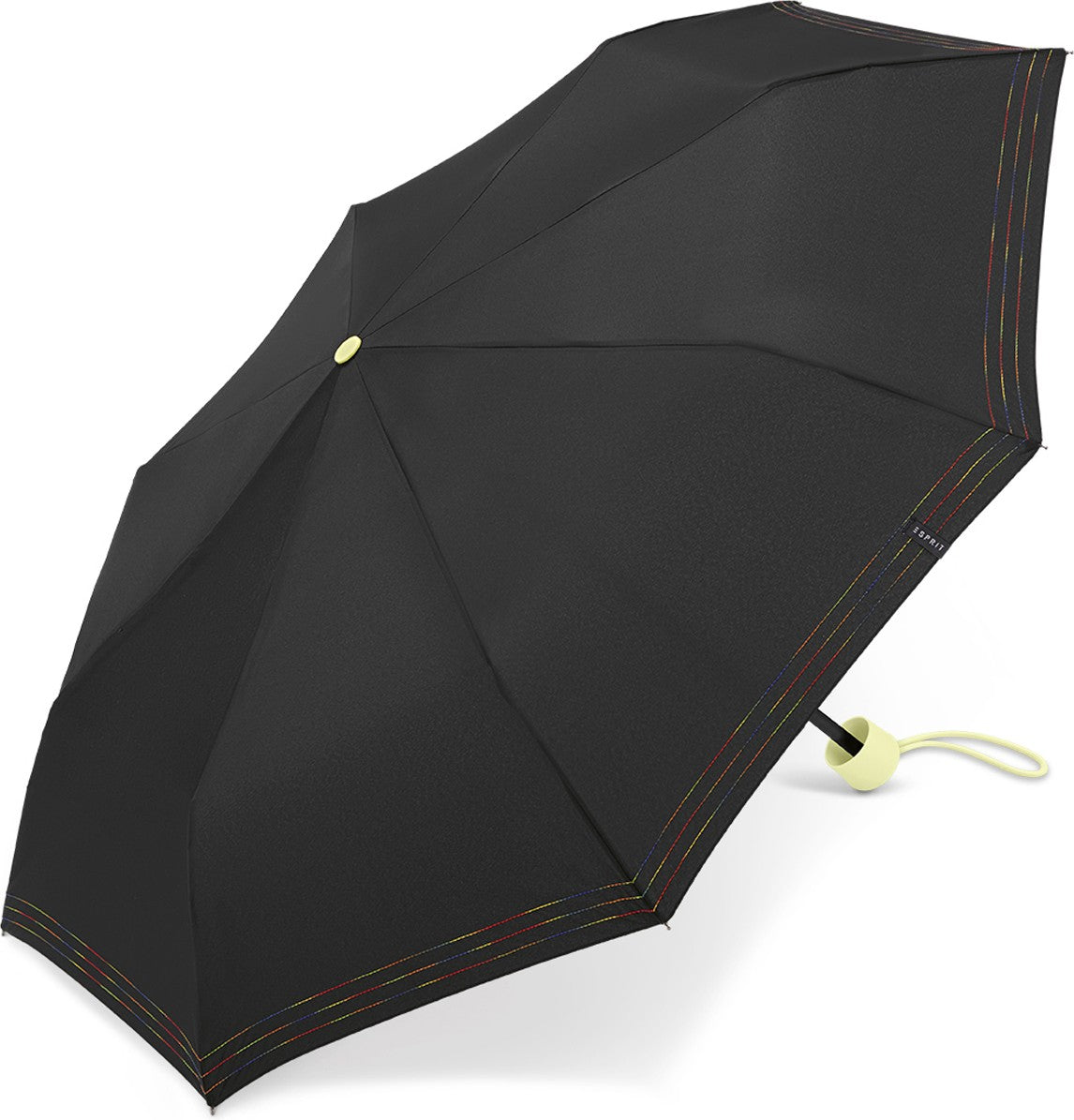 Petit parapluie rainbow pop noir avec fines lignes mult - couleur Noir