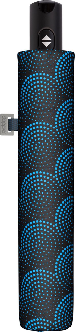 Petit parapluie uni carbonsteel magic avec pois en spir - couleur Vert Turquoise