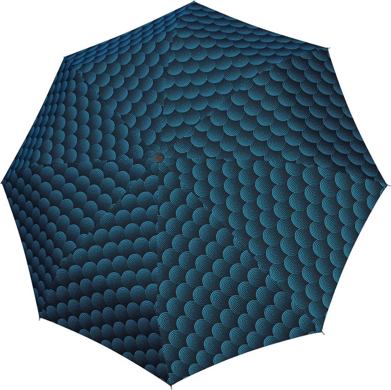 Petit parapluie uni carbonsteel magic avec pois en spir - couleur Vert Turquoise