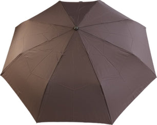 Petit parapluie Vogue uni avec canne en skaï - couleur Marron