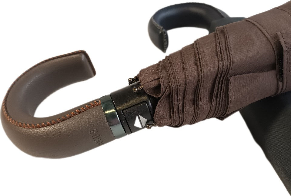 Petit parapluie Vogue uni avec canne en skaï - couleur Marine